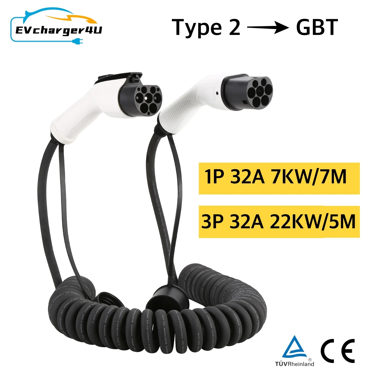 EVcharger4U 5M/7M Spiral EV Ch - Ev Charger Type 2 22Kw 32A 3 Phase ulasan dan harga